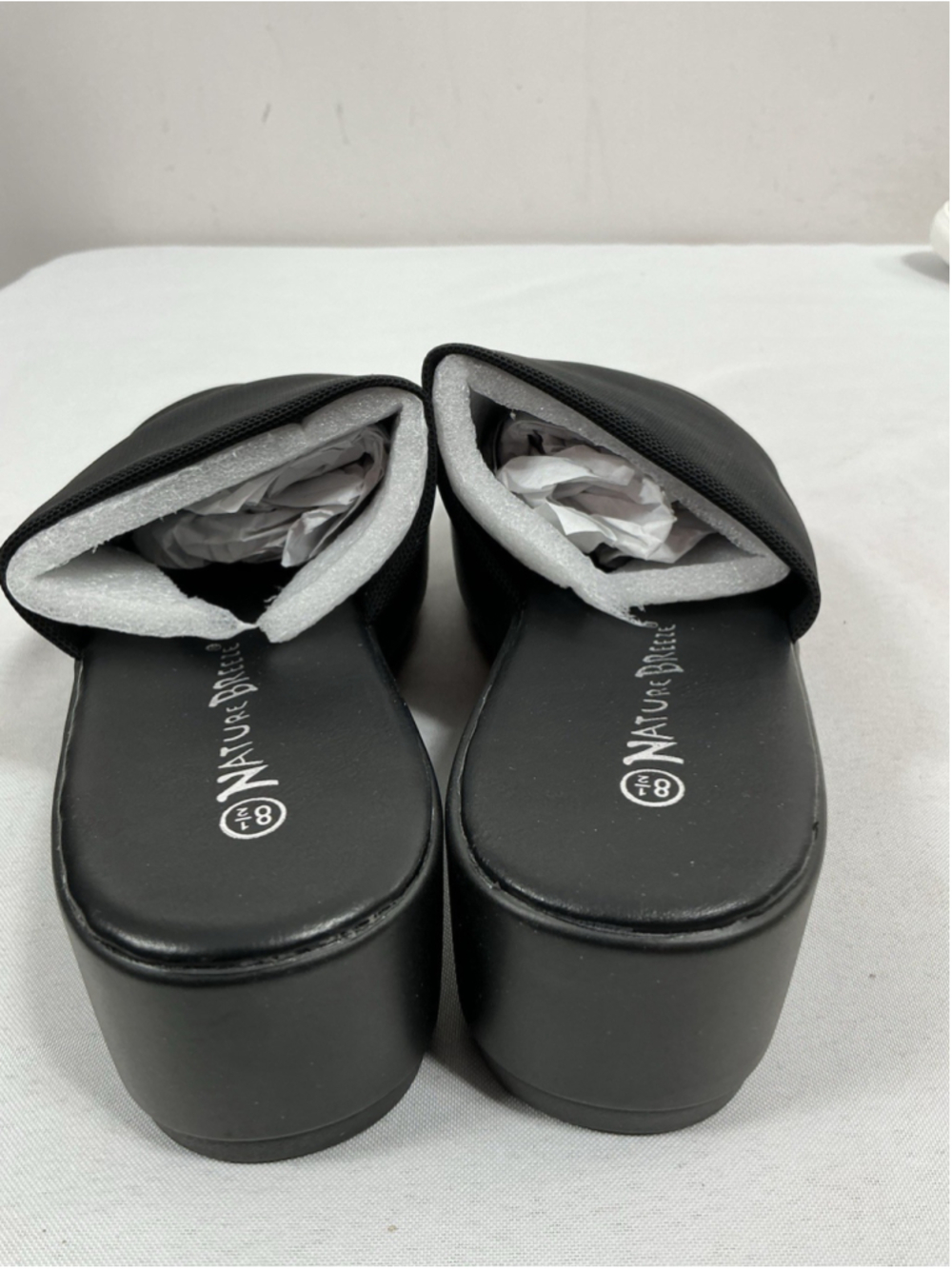 Womans New Nature Breeze Platform Slip On Slide Sandals 8.5 Black - Picture 3 of 5